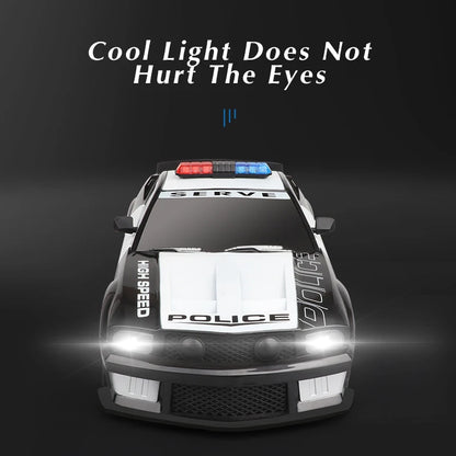 1/12 Big 2.4GHz Super Fast Police RC Car Remote Control Chase Drift Toy with Lights for Boys Kids