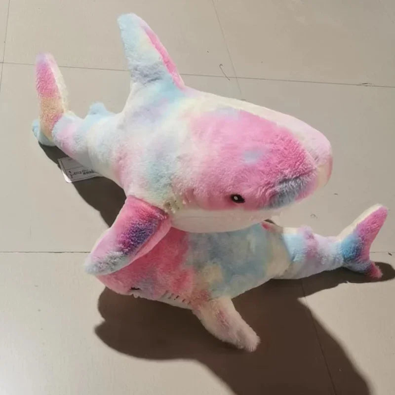 55-140cm Stuffed Lifelike Shark Plush Toy Stuffed Headed Shark Fierce Sea Animals Hug Throw Pillow Cushion for Boy Birthday
