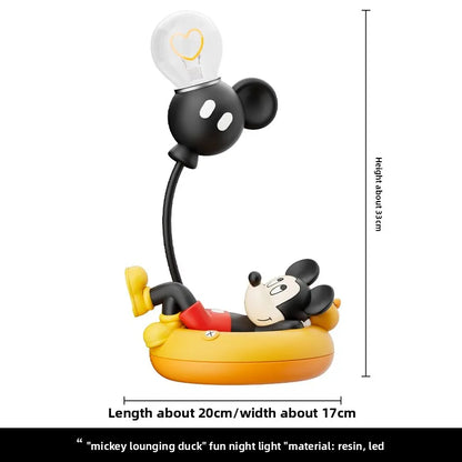 Mickey Figurine Night Light Cartoon Mickey Mouse 3d Doll Reading Lamp Cute Desktop Decor Statue Creative Desk Lamp for Kids Gift