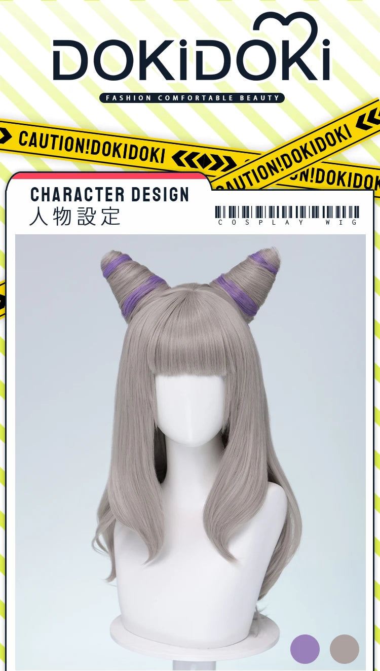 IN STOCK Guinevere Olivia Wig Anime Cosplay DokiDoki Blue Hair Knights Cosplay Double Buns Hight Heat Resistant Free Wig Cap