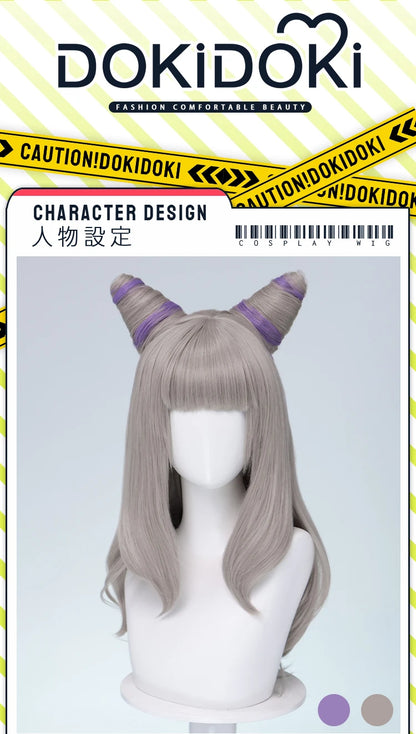IN STOCK Guinevere Olivia Wig Anime Cosplay DokiDoki Blue Hair Knights Cosplay Double Buns Hight Heat Resistant Free Wig Cap