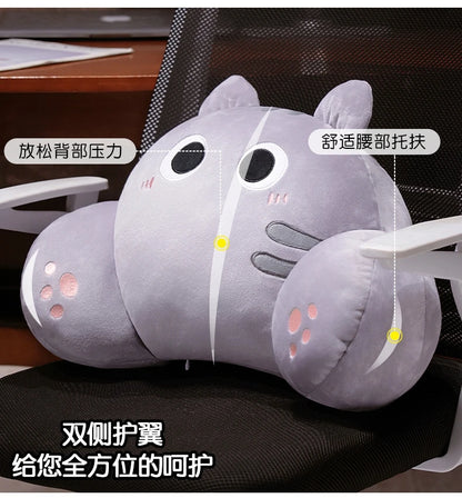 Comfortable Cat Style Back Cushion Sofa Bed Chair Lumbar Support Cushion Comfortable Throw Pillow Reading and Watching TV Soft