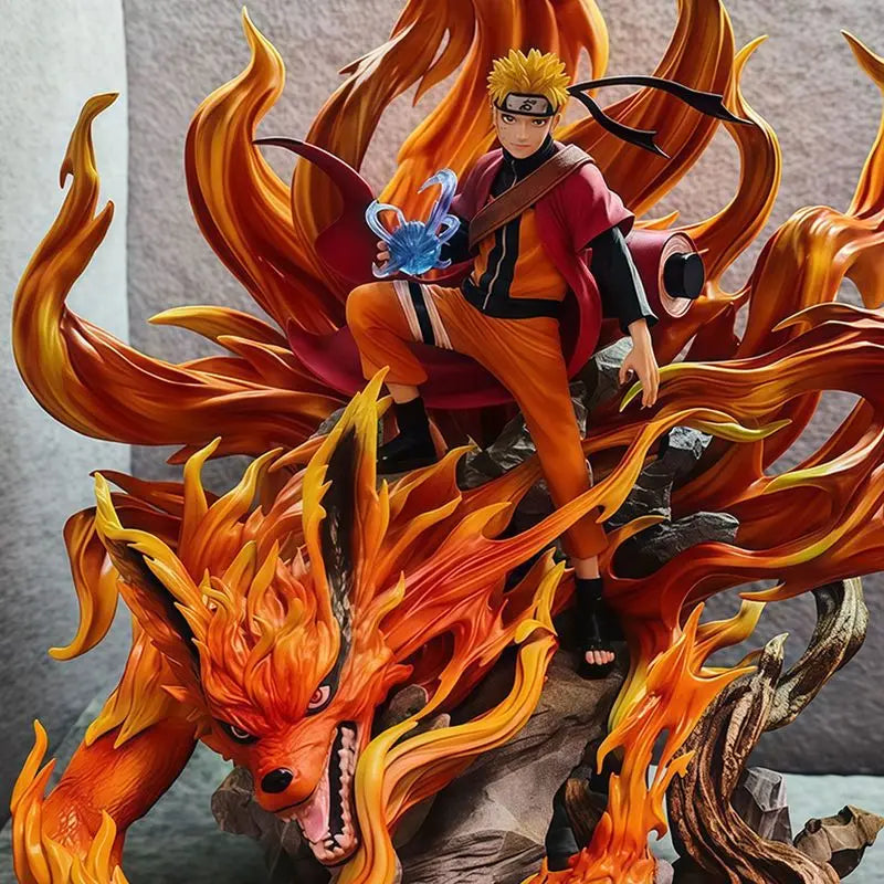 43cm Gk Naruto Kurama Chakra Mode Shippuden Anime Figurine Model Action Figure Sasuke Itachi Statue Collection Toy Kyuubi Figma