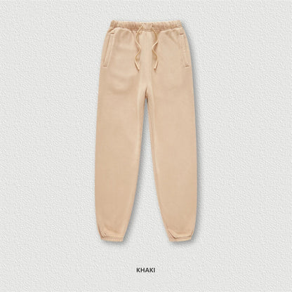 ZODF Winter Men Washed Thick Fleece 400gsm Loose Fit Joggers Sweatpants Streetwear HY0668 - Khaki / L / China Mainland