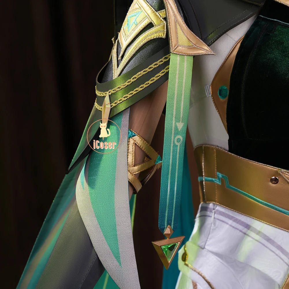 Genshin Impact Nefer Cosplay Costume Wig Dress Uniform Outfit Headwear Carnival Halloween Party for Women Girls Accessory iCoser