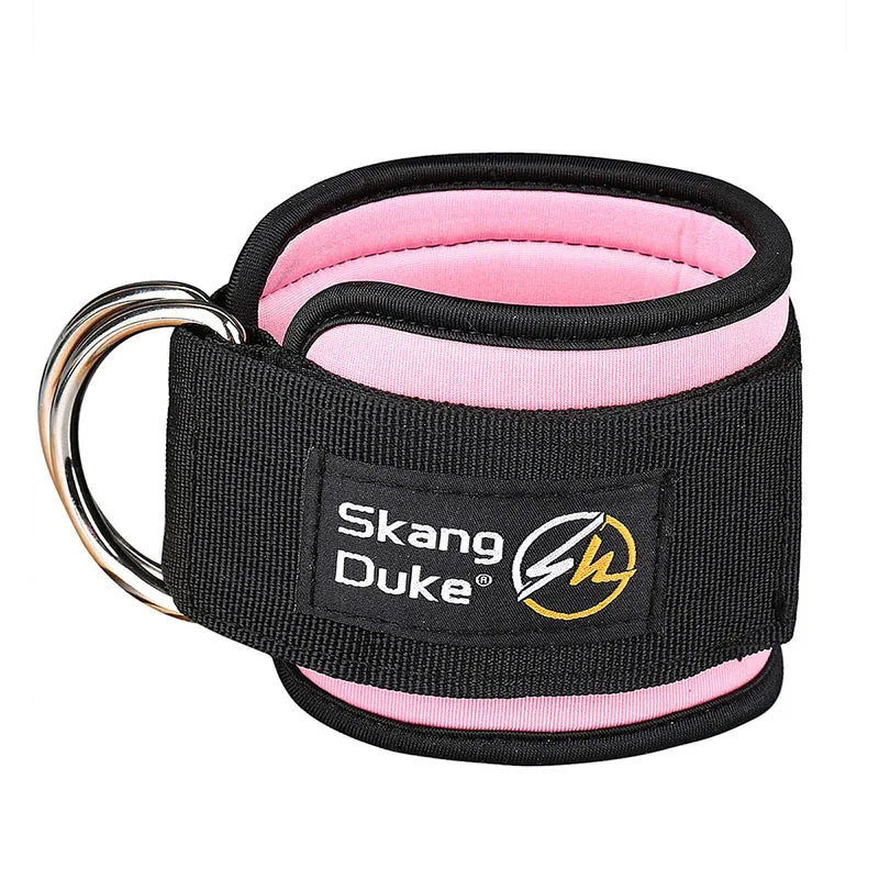 Fitness Ankle Band Padded Double D-Ring Adjustable Weight Leg Training Support 1pc/2pc/3pc - Pink 1PC