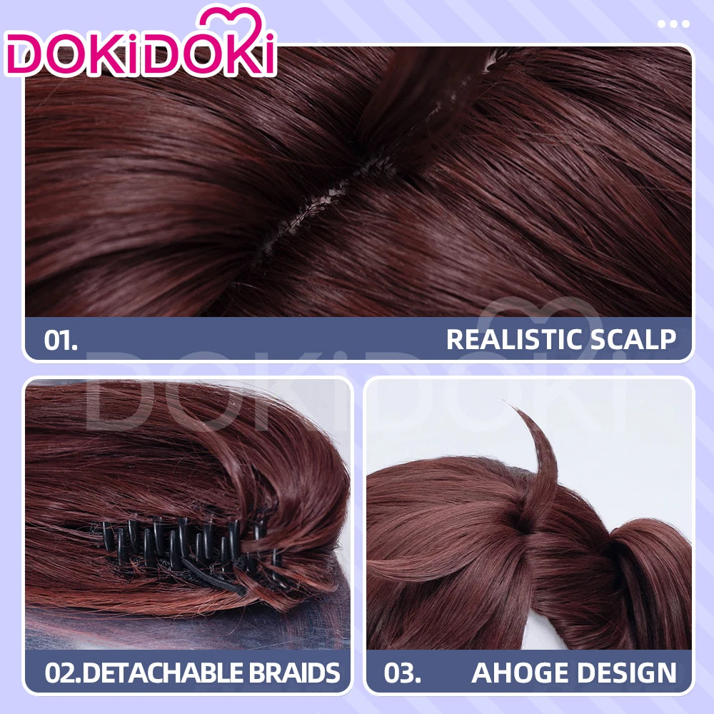 IN STOCK Momo Ayase Wig Anime Dandadan Cosplay DokiDoki Women 38cm Brown Short Hair Ayase Momo Maid Halloween Ear Clips Free Cap