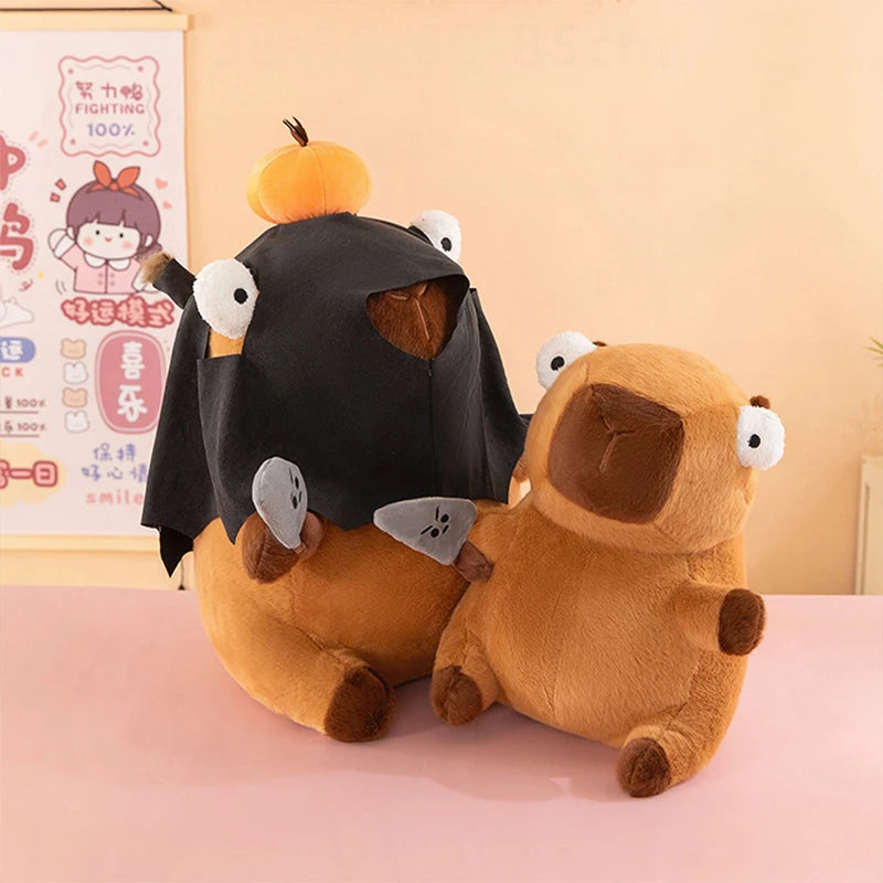 Funny Capybara 60cm Plush Toy Cute Robber Masked Stuffed Animal for Kids Birthday Xmas Gift Soft Cuddly Pillow
