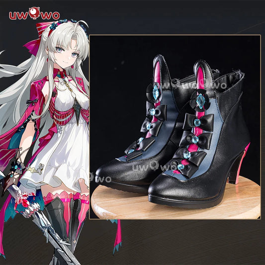 UWOWO Carlotta Shoes Game Wuthering Waves Carlotta Montelli  Cosplay Shoes Black shoes Woman Size 36-43