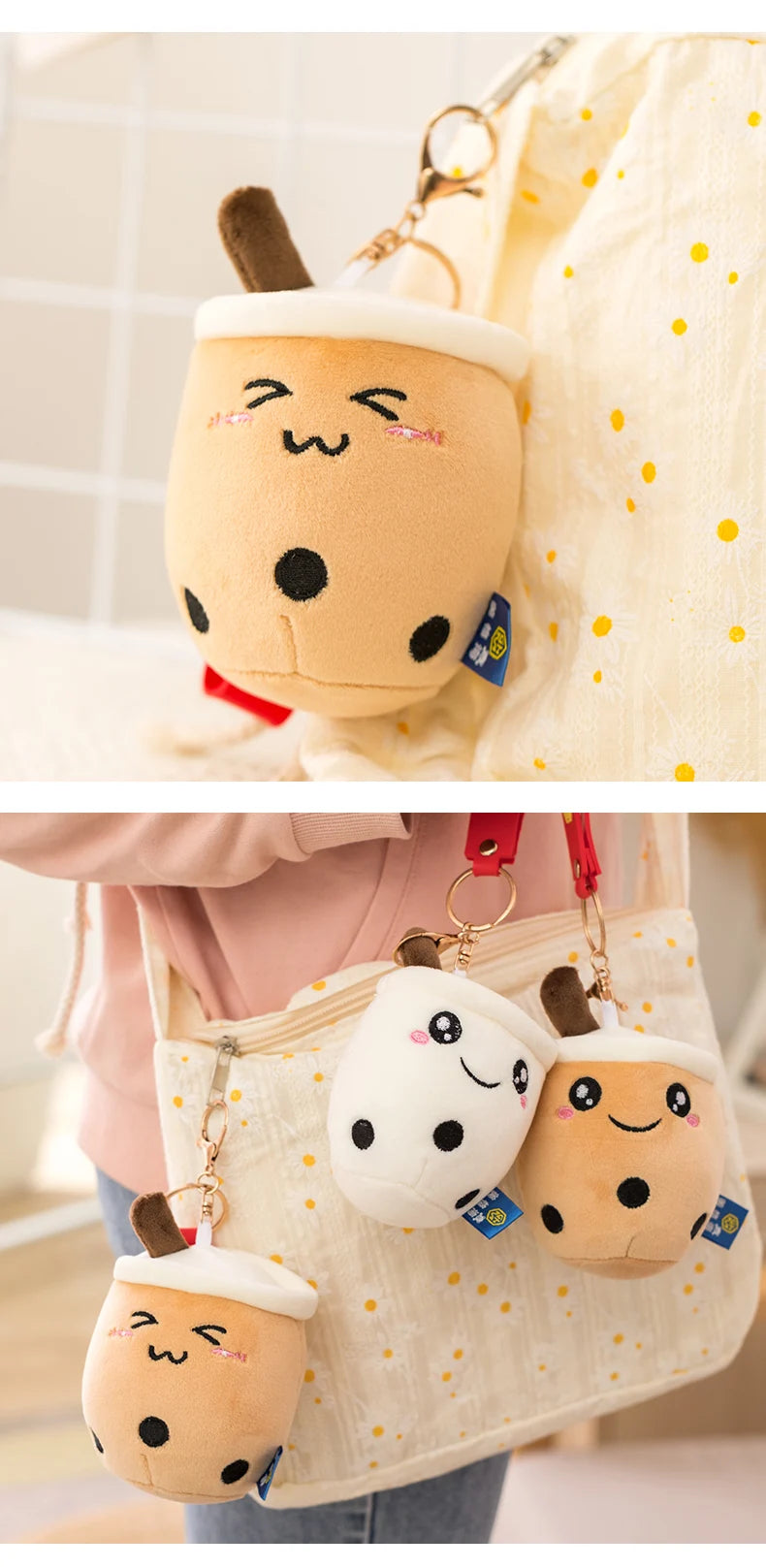 24/50cm Kawaii Family Milk Bubble Tea Cup Plush Toy Cute Animal Peluche Fruits Flavor Drink Shaped Hug Pillow Kids Home Decor