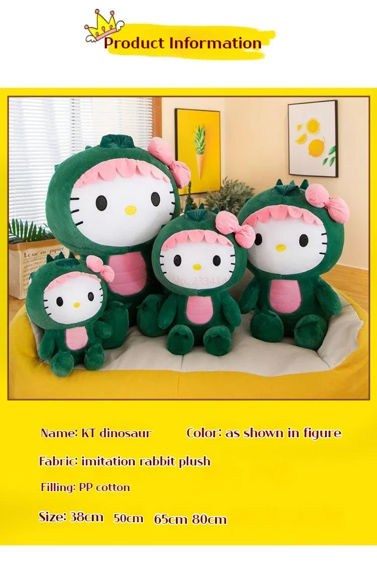 35cm Aoger Hello Kitty Cos Dinosaur Kawaii Cartoon Plush Doll Toys Soft Throw Pillow Back Cushion Girls Birthday Toyd Gifts