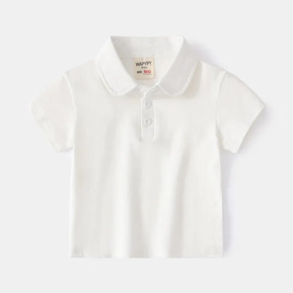 100% Cotton Basic White Polo T Shirt for Boys Girls 0 to 1 2 3 4 5 6 7 Years Summer Clothes Boy's Shirt Polos for Children Tops