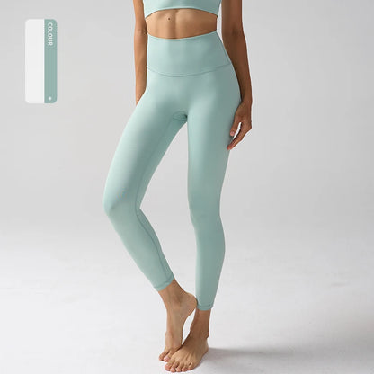 High Waist Naked Feeling Leggings for Women – Fitness Running Yoga Gym and Casual Workout Tight Pants - Mint Green / S