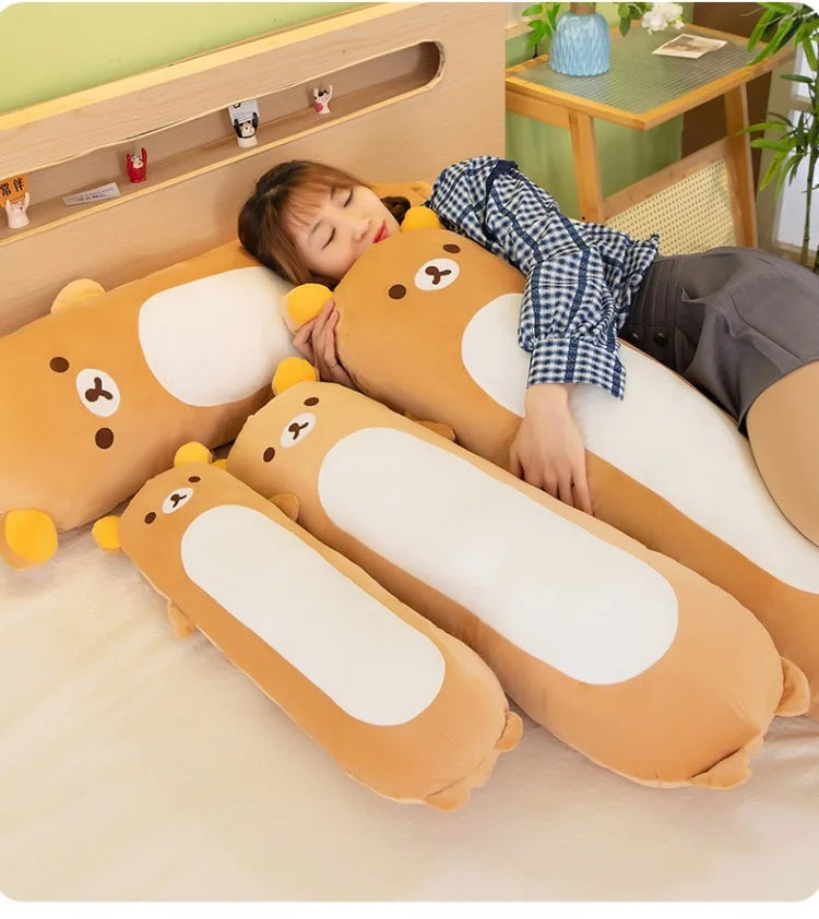 60/80/100cm Big Size Rilakkuma Kawaii Anime Plush Stuffed Doll Cartoon Room Decor Plush Pillow Children's Holiday Gift