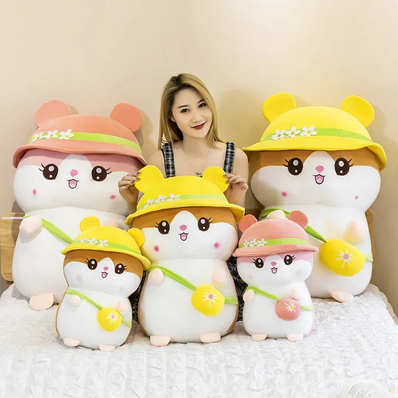 Hot 45-65cm Kawaii Hamster Plush Toy Big Size Cute Soft Stuffed Animals Sofa Pillow Plush Doll High-quality Kids Briday Gifts