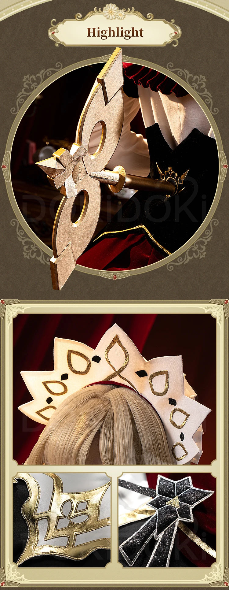 Sandrone Cosplay Costume Game Genshin Impact【S-3XL】DokiDoki-R Fatui Harbinger Sandrone Marionette Maid Halloween Plus Size