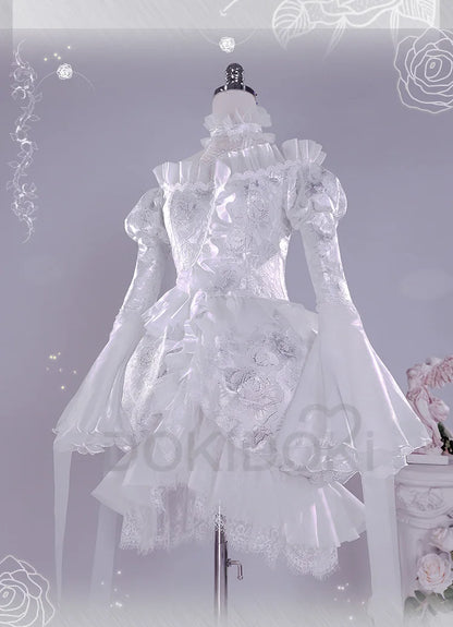 Kirakishou Cosplay Anime Rozen Maiden Cosplay DokiDoki-R Women Kirakishou Cosplay Lolita Gothic Dress White Lolita