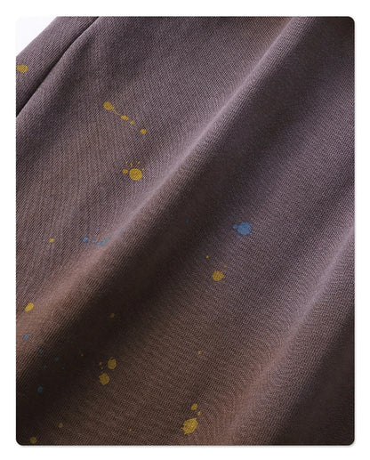 ZODF 2025 Summer 325gsm Monkey Washed Cotton Shorts For Men Unisex Retro High Street Loose Fit Paint Shorts Streetwears HY1064