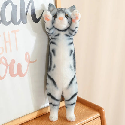 New Arrival Standing Pose Lucky Cat Plushies Kawaii Calico Cat Tabby Cat Super Cute Little Kitten Plush Toy Girl Boy Gift