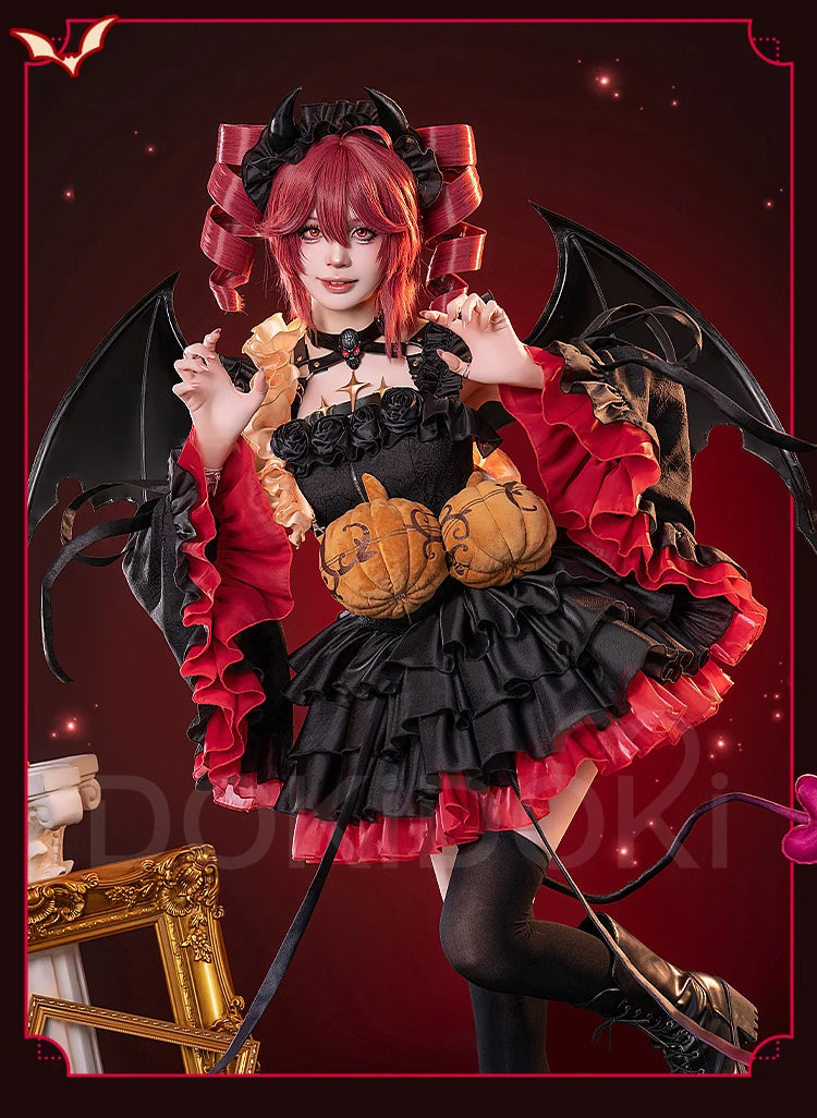 Tetoo Cosplay Costume Game Cosplay DokiDoki-R Women Cute Halloween Evil Dress Kasanee Tetoo Cosplay Wings