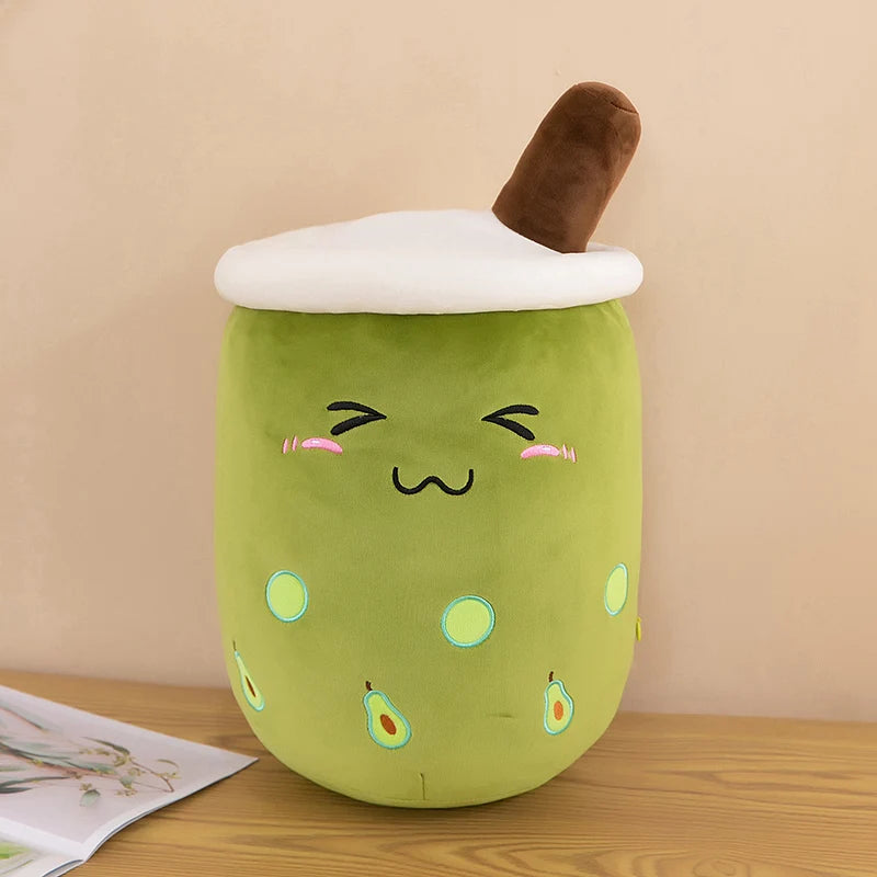 Bubble Tea Boba Plushie Kawaii Room Decor Plush Toy Stuffed Ice Cream Food Milk Tea Soft Hug Cushion Birthday Gift for Kids