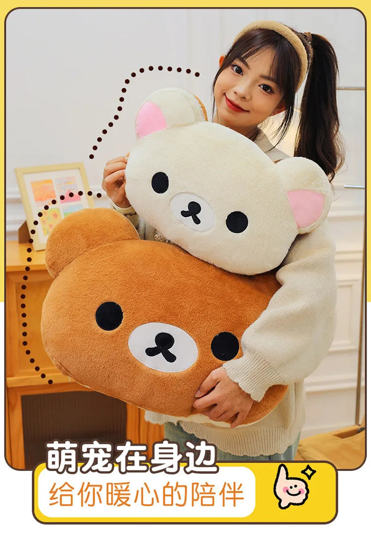 75CM Big Size Rilakkuma Kawaii Cartoon Anime Plush Stuffed Doll Room Decoration Plushies Pillow Cute Peluche Ornaments Gifts