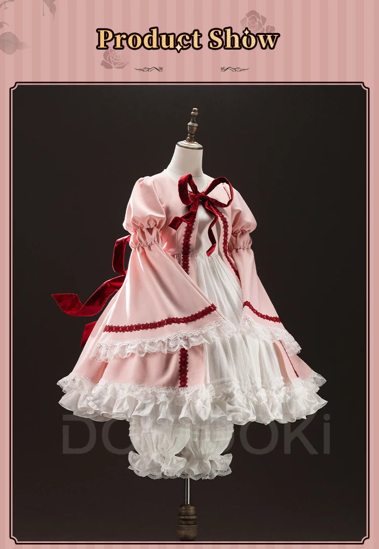 Hinaichigo Cosplay Costume Anime Rozen Maiden Cosplay DokiDoki-SR Women Halloween Cute Pink Lolita Dress