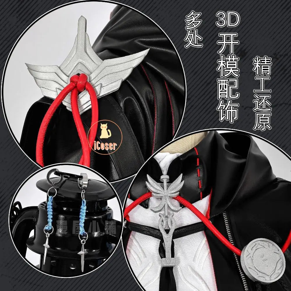 Arknights Exusiai The New Covenant Cosplay Costume Wig Uniform Jacket Headwear Earrings Halloween Party for Women Girls Carnival