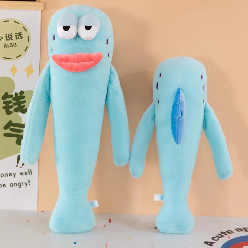 Sanrio 80cm Cute Plush Cartoon Ugly Fish Stuffed Toy Funny Knock Knock Doll New Viral Kids Birthday Christmas Gift for Children