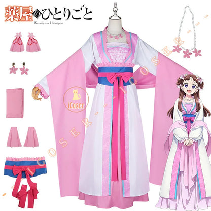 Anime The Apothecary Diaries Lishu Cosplay Costume Wig Dress Earrings Headwear Hanfu Kusuriya No Hitorigoto for Women Girls Cos