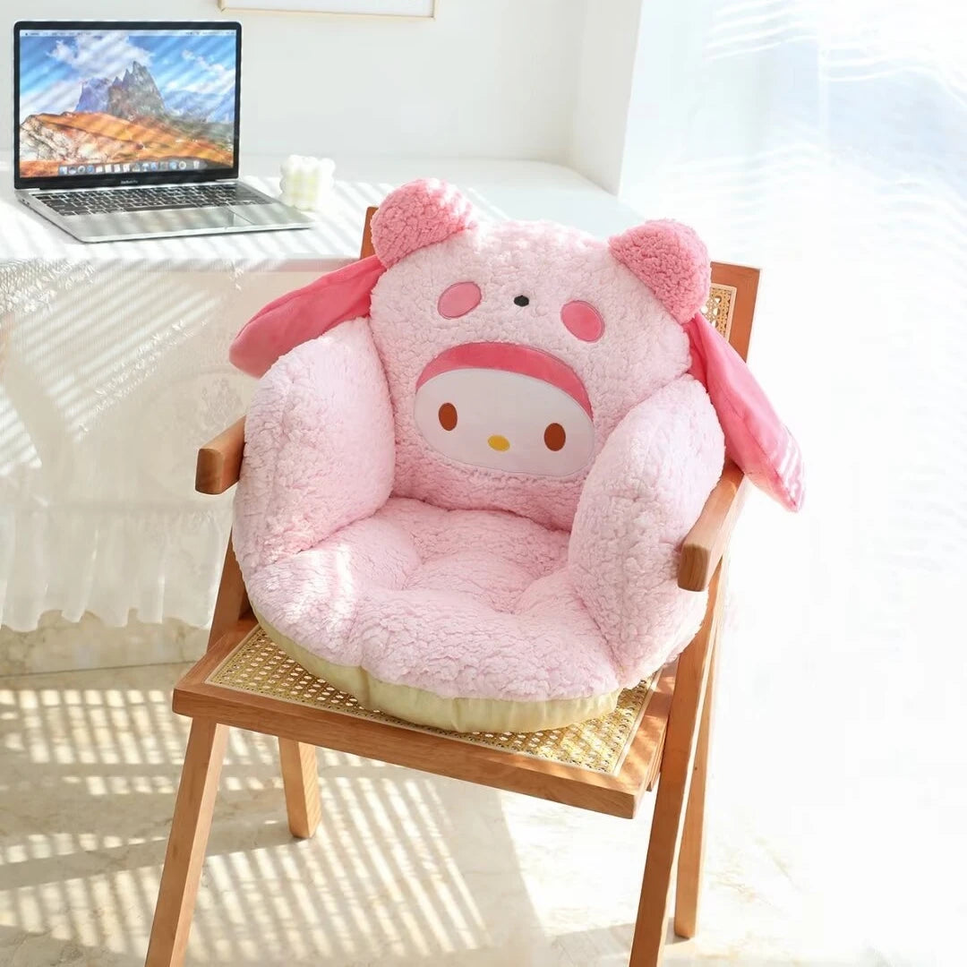 Comfortable Kuromi My Melody Seat Cushion Warm Buttocks Soft Stuffed Anime Cinnamoroll Back Sitting Cushion Chair Non-slip