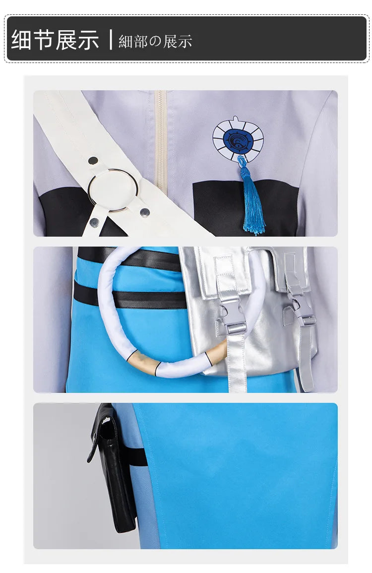 Anime Gachiakuta Zanka Nijiku Cosplay Costume Wig Uniform Earrings Akuta Cleaners Halloween Party for Women Men Role Play Outfit