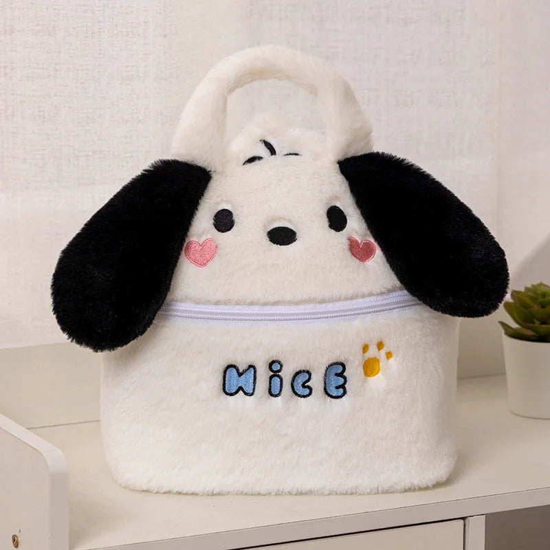 Sanrio Cute Plush Handbag Pochacco Kirby Plush Makeup Box Ugly Fish Kawaii Makeup Box Gifts For Girls