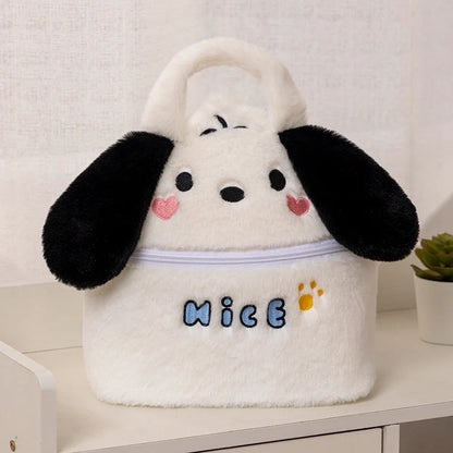 Sanrio Cute Plush Handbag Pochacco Kirby Plush Makeup Box Ugly Fish Kawaii Makeup Box Gifts For Girls