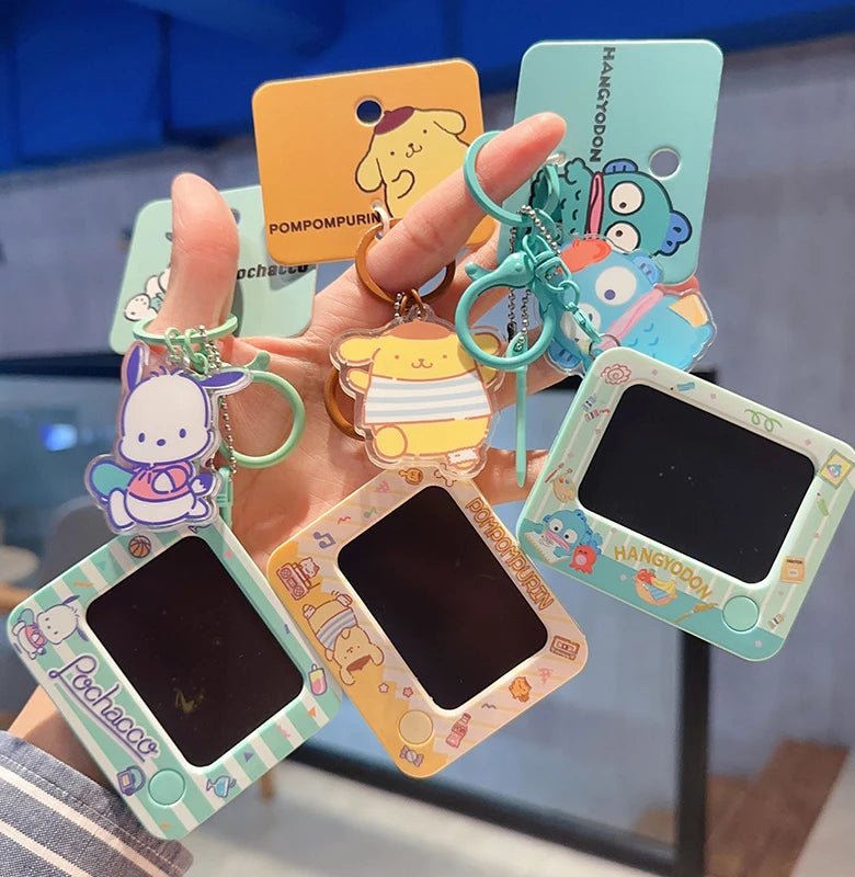 Genuine Sanrio Hello Kitty Kuromi Melody Pachacoo Cinnamoroll Hangyodon Gudetama Writ Boar Graffiti Toy Keychain Birthday Gift