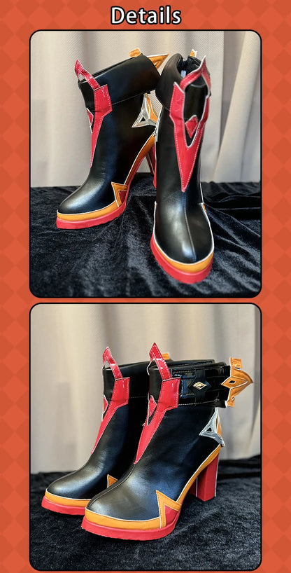 UWOWO Mavuika Shoes Game Genshin Impact Mavuika “Pyro Archon” Cosplay Shoes High Heel Size 35-45