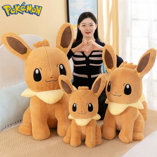 45/55/75CM Big Size Pokemon Eevee Plushies Kawaii Cartoon Anime Plush Soft Pillow Doll Stuffed Plushies Ornament Children's Gift