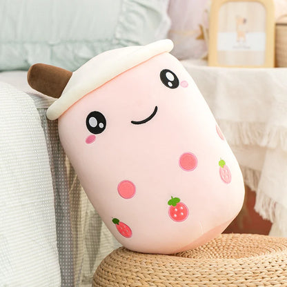 24/50cm Kawaii Family Milk Bubble Tea Cup Plush Toy Cute Animal Peluche Fruits Flavor Drink Shaped Hug Pillow Kids Home Decor