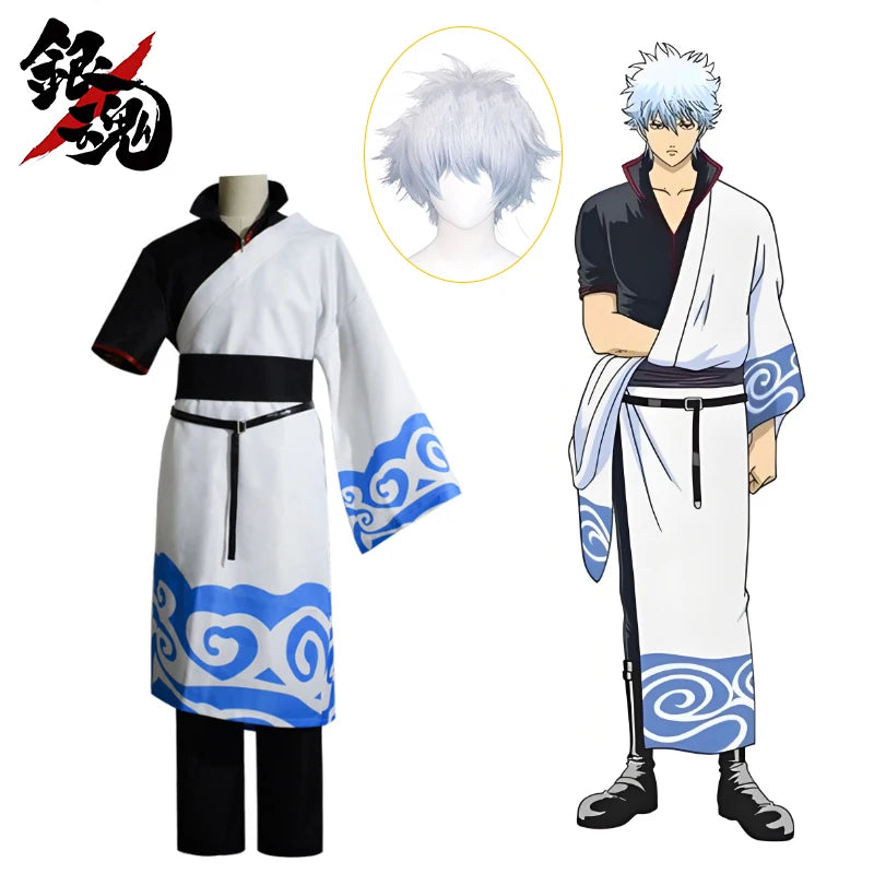 CosZtkhpCN Sakata Silver Time COS Clothing Set Polyester