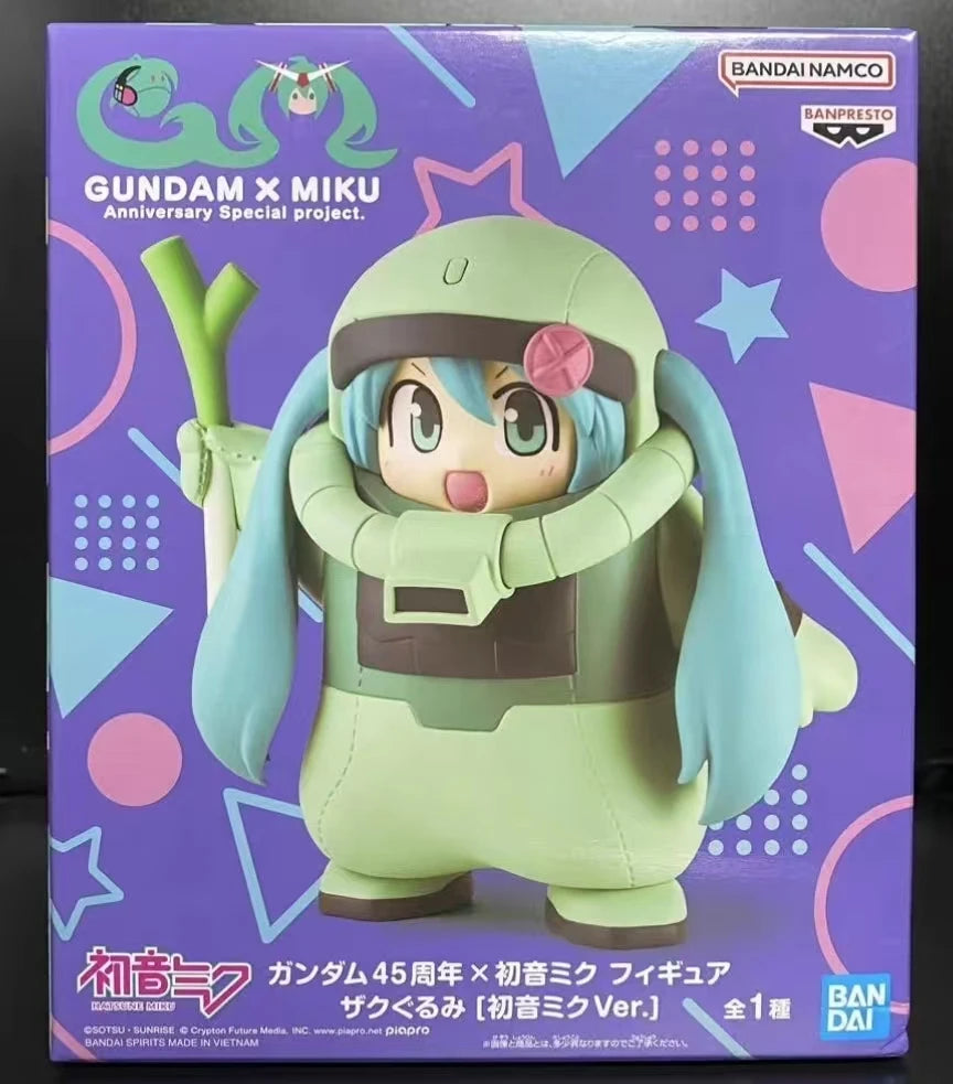 In Stock Banpresto Gundam 45Th Anniversary Hatsune Miku Ms 06F Zaku [Hatsune Miku Ver.pvc 15Cm Anime Action Figures Model Toys
