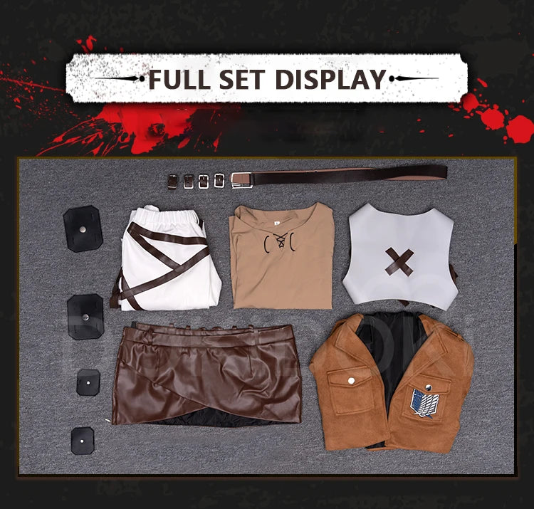 IN STOCK Erenn Mikasaa Levii Hangee Arminn Cosplay Costume Anime【S-3XL】DokiDoki-R Women Men Leather Plus size