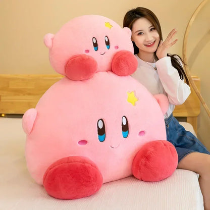 90cm Big Size Star Kirby Kawaii Cartoon Anime Plush Stuffed Doll Room Decorated with Cute Plushies Pillow Children Holiday Gift