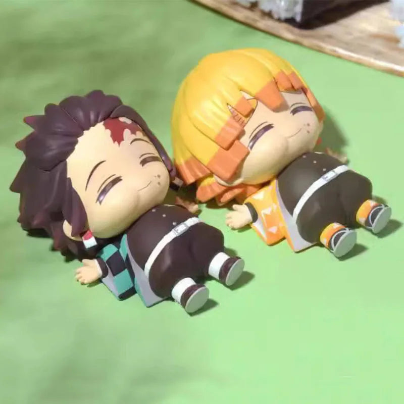 1Set Demon Slayer Anime Figure Kamado Tanjirou Agatsuma Zenitsu Inosuke Doll Toys Kyoujurou Belly Filling Ornaments Tengen