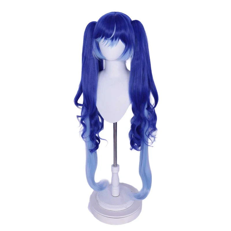 UWOWO IUNO Wig Game Wuthering Waves WuWa IUNO Cosplay Wig Long Hair Blue Hair Halloween Wig