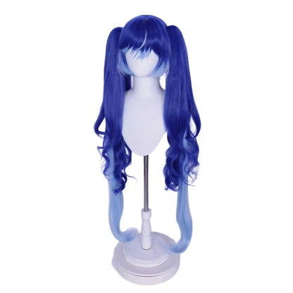 UWOWO IUNO Wig Game Wuthering Waves WuWa IUNO Cosplay Wig Long Hair Blue Hair Halloween Wig