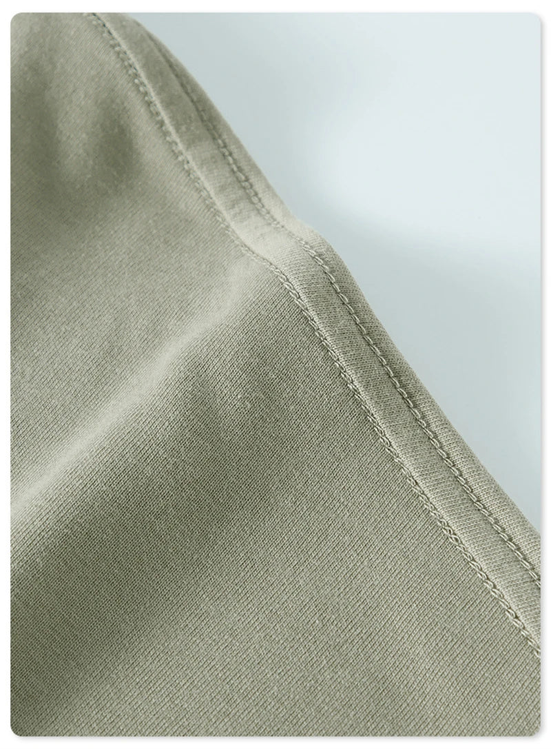 ZODF NEW Autumn Men's Solid Full Sleeve T Shirts Unisex Loose Oversized Casual 305GSM Cotton Basic T-Shirt Brand TEE HY0209