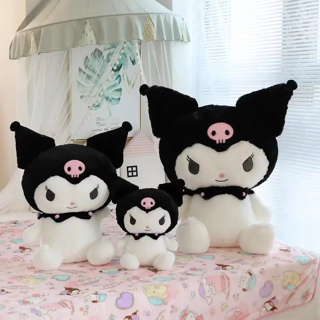 Big Size Sanrio Kuromi Series Plush Toys Kawaii Kuromi Stuffed Dolls Bedside Pillow Bay Window Large Cushion Gift For Kids