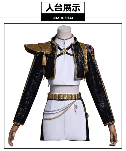 KPop Demon Hunters Rumi Cosplay Costume Black Gold Stage Costume Uniform Huntrix Golden Outfit Halloween Party for Women Girls