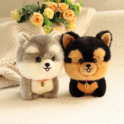 ZU Kawaii Teddy Pets Lifelike Fluffy Puppy Soft Doll Cute Small Chow Pomeranian Corgi Yorkie Dog Plush Toys Gift For Girl