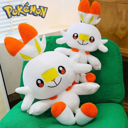 50/70/90cm Big Size Pokemon Scorbunny Anime Plush Stuffed Doll Room Decoration Kawaii Plushies Pillow Ornaments Holiday Gifts